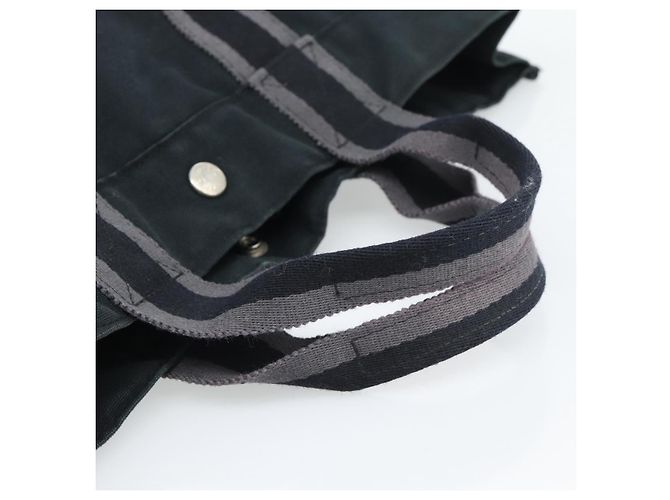 Hermès Borsa Fourre Tout MM HERMES Canvas 3 Set Navy Black Red Auth fm5405A Nero Argento - vista 7