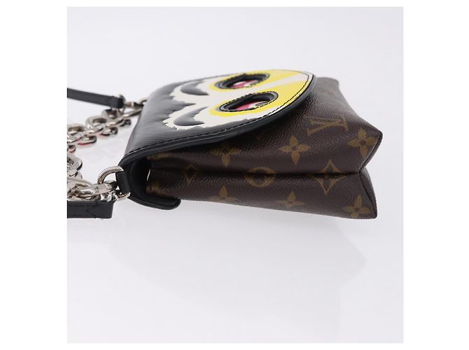 LOUIS VUITTON Yamamoto Kansai Pochette Kabuki Mask M43532 Auth ka5449SAM Nero Monogramma - vista 4