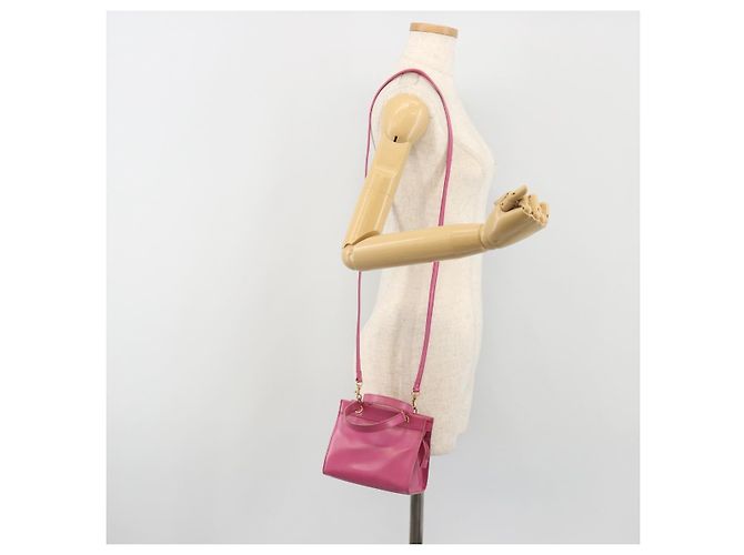 Céline Borsa CELINE in pelle 2way Rosa Oro Auth 193077A D'oro - vista 23