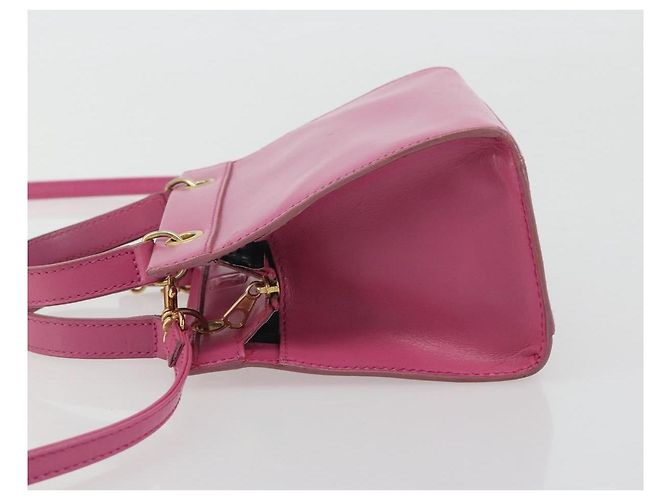 Céline Borsa CELINE in pelle 2way Rosa Oro Auth 193077A D'oro - vista 4