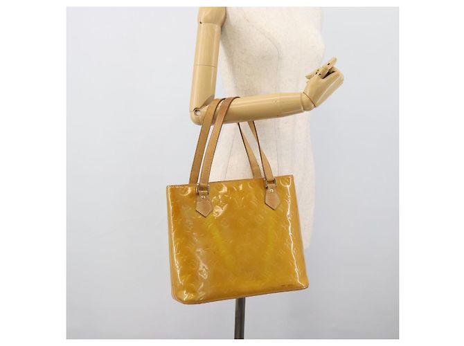 LOUIS VUITTON Borsa Monogram Vernis Houston Beige M91004 LV Auth ka5342 - vista 23