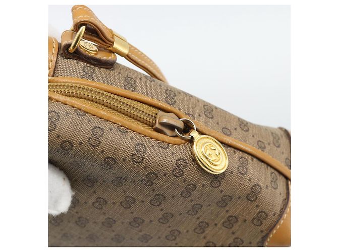 Borsa a Spalla GUCCI Micro GG in PVC e Pelle Beige Oro 007 115 0093 Auth ar14097 - vista 10