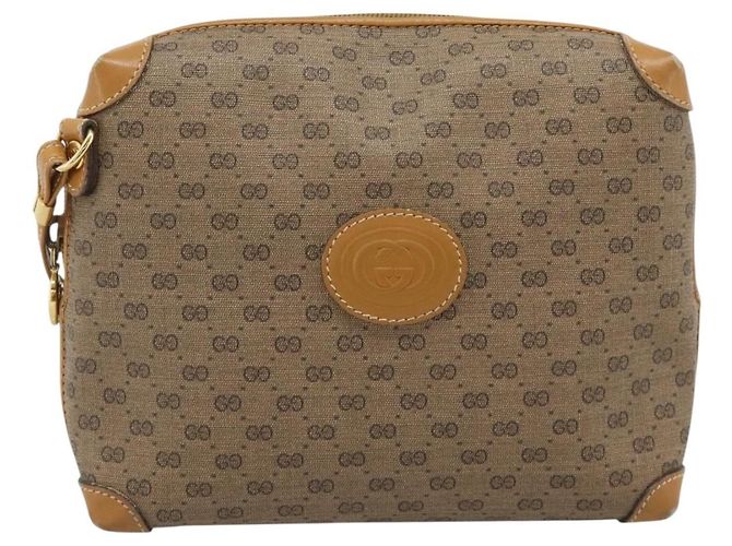 Borsa a Spalla GUCCI Micro GG in PVC e Pelle Beige Oro 007 115 0093 Auth ar14097 - vista 13