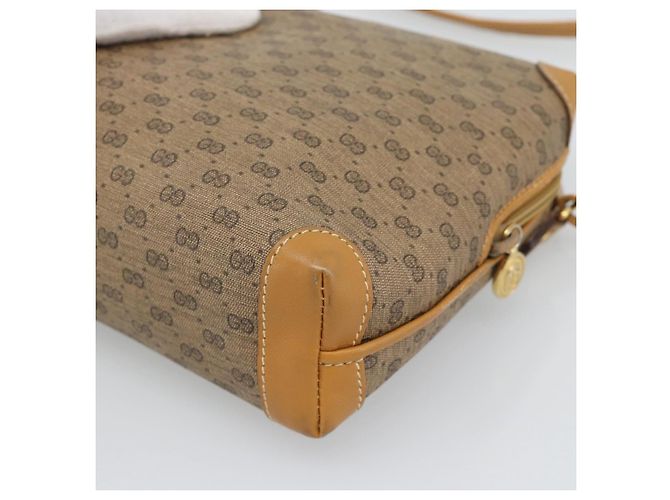 Borsa a Spalla GUCCI Micro GG in PVC e Pelle Beige Oro 007 115 0093 Auth ar14097 - vista 15