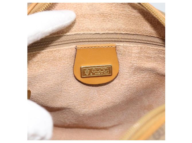 Borsa a Spalla GUCCI Micro GG in PVC e Pelle Beige Oro 007 115 0093 Auth ar14097 - vista 17