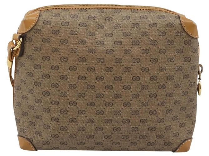 Borsa a Spalla GUCCI Micro GG in PVC e Pelle Beige Oro 007 115 0093 Auth ar14097 - vista 2