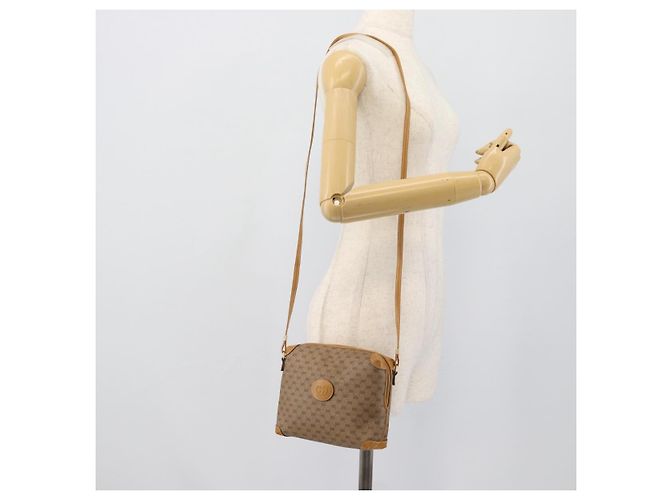Borsa a Spalla GUCCI Micro GG in PVC e Pelle Beige Oro 007 115 0093 Auth ar14097 - vista 22