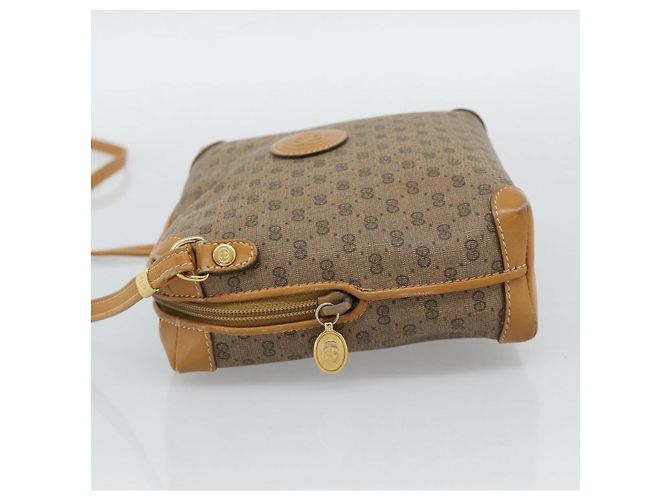 Borsa a Spalla GUCCI Micro GG in PVC e Pelle Beige Oro 007 115 0093 Auth ar14097 - vista 3