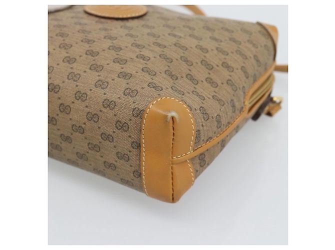 Borsa a Spalla GUCCI Micro GG in PVC e Pelle Beige Oro 007 115 0093 Auth ar14097 - vista 9