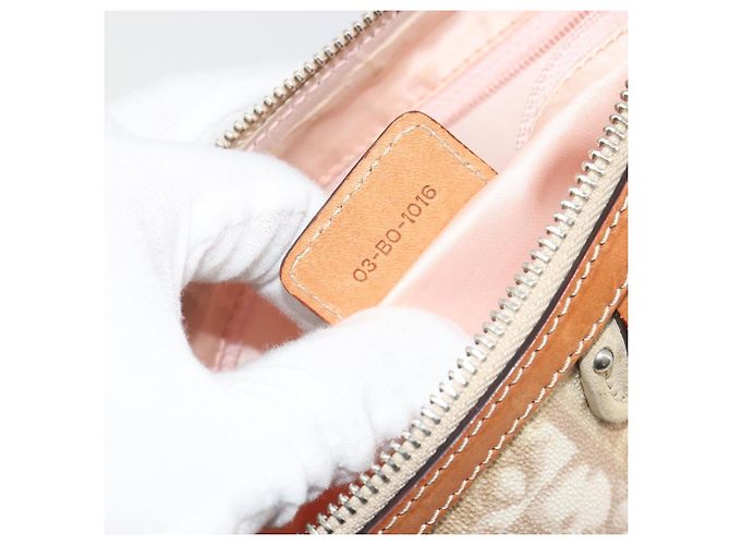 Borsa a tracolla Christian Dior Trotter Canvas Romantic PVC Avorio Argento Auth 190263A Crudo - vista 11