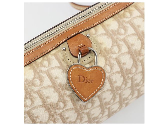 Borsa a tracolla Christian Dior Trotter Canvas Romantic PVC Avorio Argento Auth 190263A Crudo - vista 18