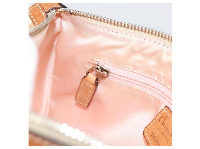 Borsa a tracolla Christian Dior Trotter Canvas Romantic PVC Avorio Argento Auth 190263A Crudo - vista 22