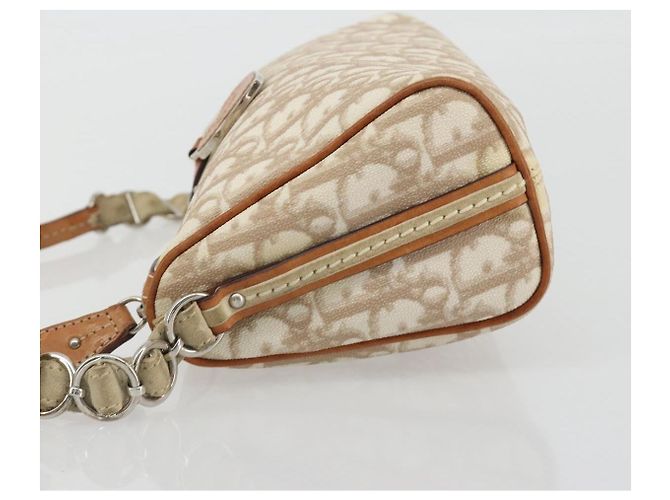 Borsa a tracolla Christian Dior Trotter Canvas Romantic PVC Avorio Argento Auth 190263A Crudo - vista 4