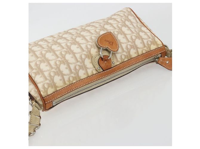 Borsa a tracolla Christian Dior Trotter Canvas Romantic PVC Avorio Argento Auth 190263A Crudo - vista 6