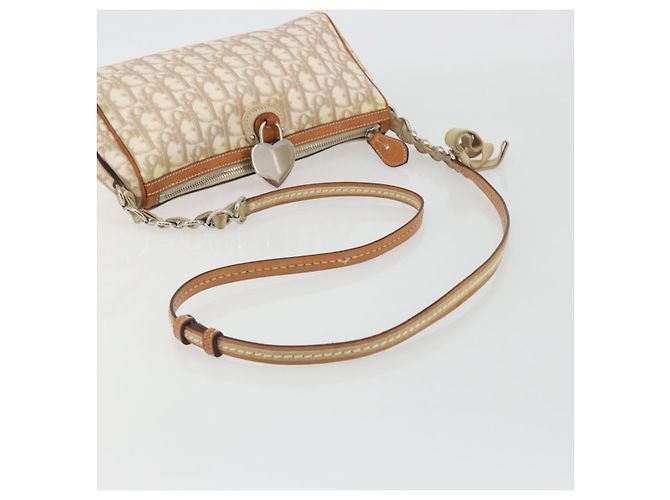 Borsa a tracolla Christian Dior Trotter Canvas Romantic PVC Avorio Argento Auth 190263A Crudo - vista 7