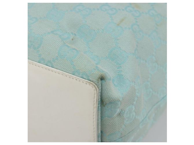 Borsa Tote GUCCI GG Canvas Azzurro chiaro Oro 002 1098 Auth hk3997 D'oro Blu chiaro - vista 15