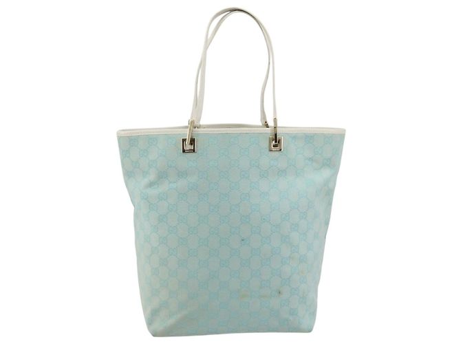 Borsa Tote GUCCI GG Canvas Azzurro chiaro Oro 002 1098 Auth hk3997 D'oro Blu chiaro - vista 2