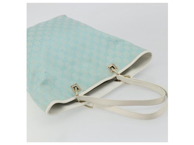 Borsa Tote GUCCI GG Canvas Azzurro chiaro Oro 002 1098 Auth hk3997 D'oro Blu chiaro - vista 6