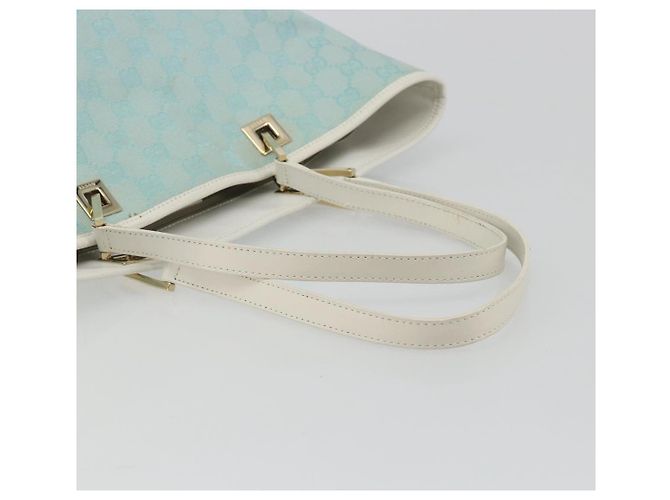 Borsa Tote GUCCI GG Canvas Azzurro chiaro Oro 002 1098 Auth hk3997 D'oro Blu chiaro - vista 7