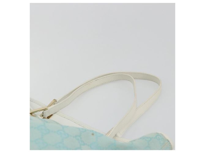 Borsa Tote GUCCI GG Canvas Azzurro chiaro Oro 002 1098 Auth hk3997 D'oro Blu chiaro - vista 8