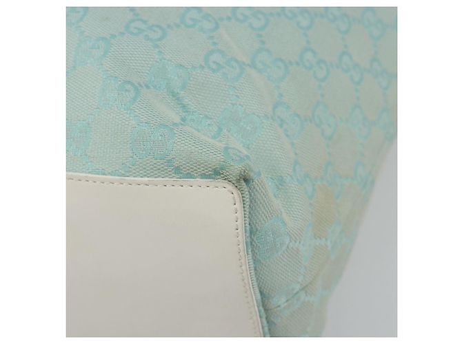 Borsa Tote GUCCI GG Canvas Azzurro chiaro Oro 002 1098 Auth hk3997 D'oro Blu chiaro - vista 9