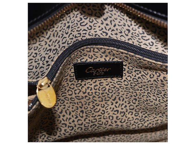 Borsa CARTIER PANTHERE in pelle 2way Nero Oro Auth 194562V D'oro - vista 20