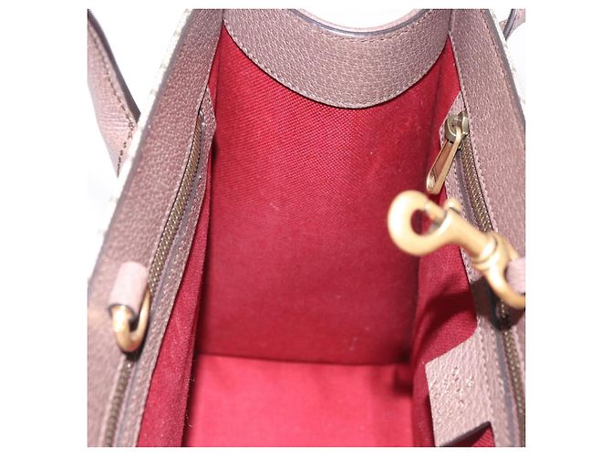 GUCCI GG Supreme Donald duck Hand Bag PVC 2way Beige Oro 648134 Auth BA14327M Dorado - vista 23