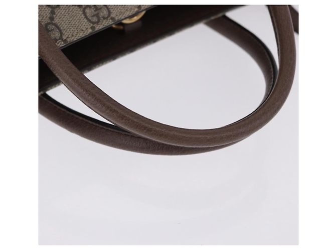 GUCCI GG Supreme Donald duck Hand Bag PVC 2way Beige Oro 648134 Auth BA14327M Dorado - vista 8