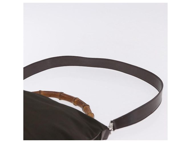 Borsa GUCCI Bamboo Nylon 2way Khaki Silver 001 2404 1577 0 Auth ep15179 Argento Cachi - vista 14