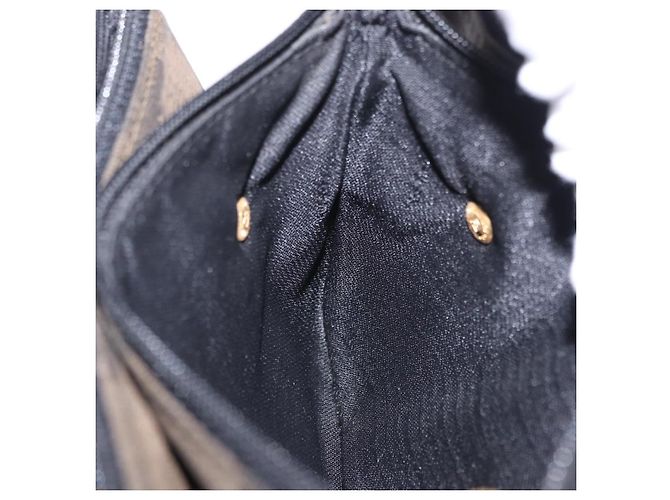 Pequin Borsa a Spalla FENDI Pecan Canvas PVC Nero Marrone Auth kk691 - vista 21