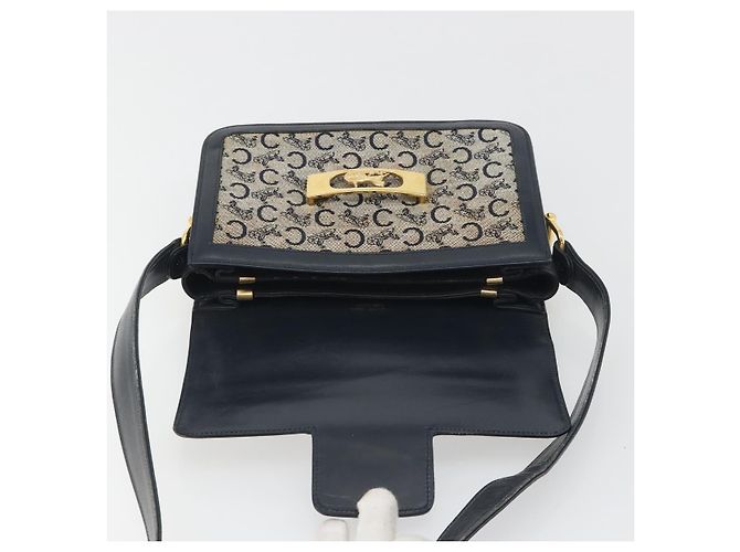 Céline Borsa a tracolla CELINE C Sulky Canvas Navy Gold Tone Auth ep15449 Blu navy - vista 10