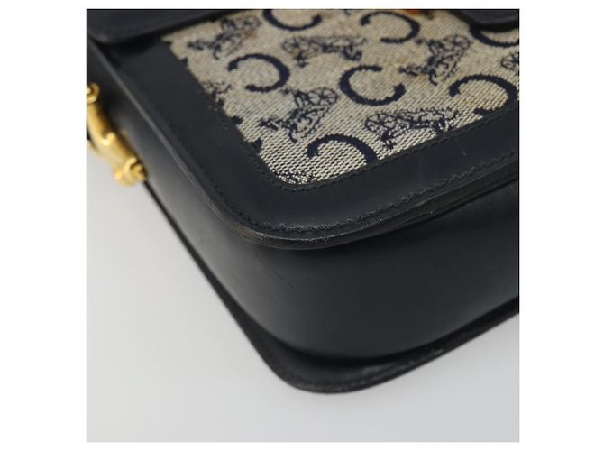 Céline Borsa a tracolla CELINE C Sulky Canvas Navy Gold Tone Auth ep15449 Blu navy - vista 14