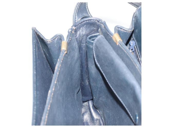 Céline Borsa a tracolla CELINE C Sulky Canvas Navy Gold Tone Auth ep15449 Blu navy - vista 20