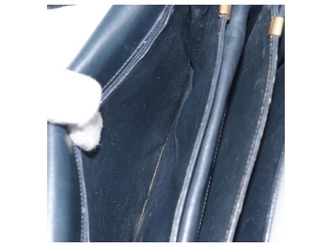 Céline Borsa a tracolla CELINE C Sulky Canvas Navy Gold Tone Auth ep15449 Blu navy - vista 21