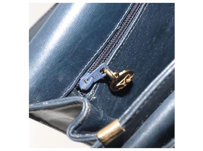 Céline Borsa a tracolla CELINE C Sulky Canvas Navy Gold Tone Auth ep15449 Blu navy - vista 22