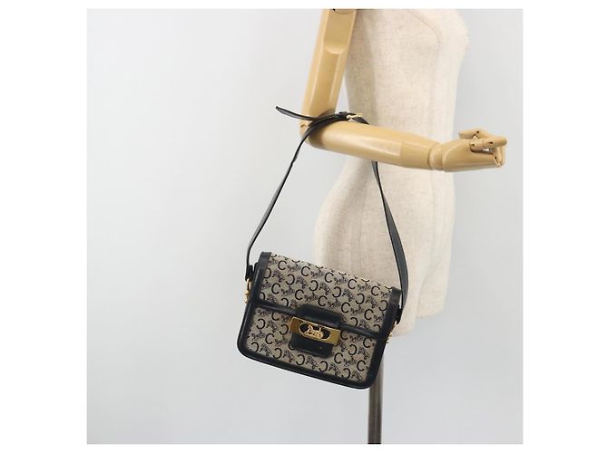 Céline Borsa a tracolla CELINE C Sulky Canvas Navy Gold Tone Auth ep15449 Blu navy - vista 24