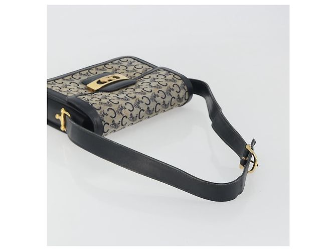 Céline Borsa a tracolla CELINE C Sulky Canvas Navy Gold Tone Auth ep15449 Blu navy - vista 7