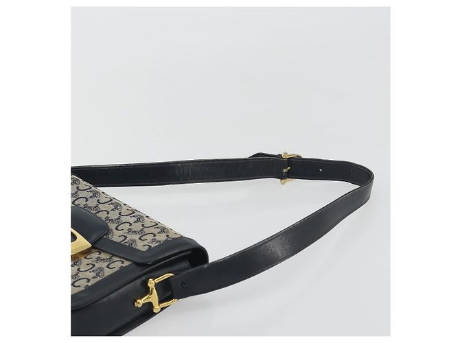 Céline Borsa a tracolla CELINE C Sulky Canvas Navy Gold Tone Auth ep15449 Blu navy - vista 8