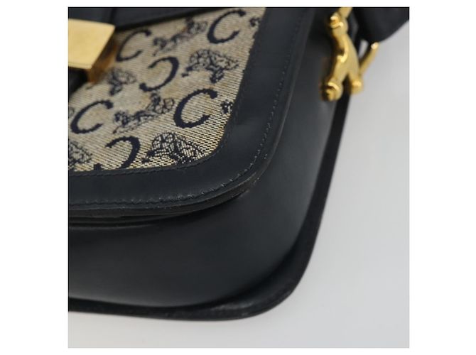 Céline Borsa a tracolla CELINE C Sulky Canvas Navy Gold Tone Auth ep15449 Blu navy - vista 9