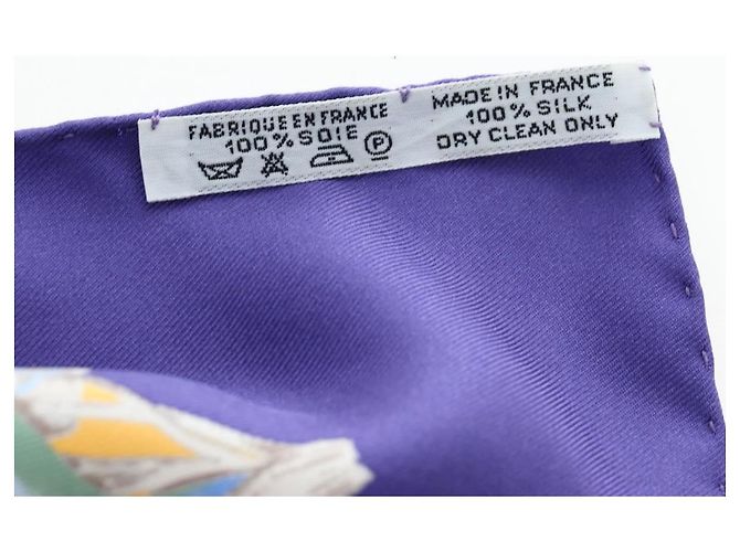 Hermès Carré 90 Sciarpa « TROPIQUES » Seta Blu Auth 190320M - vista 13