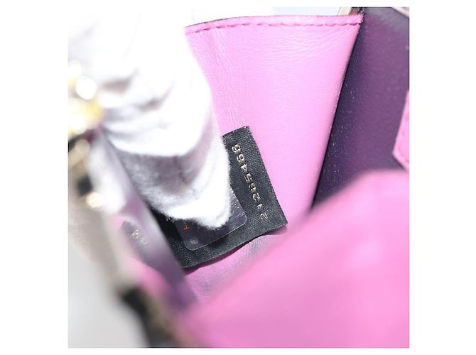 Bulgari Monedero BVLGARI de cuero rosa plata Auth bs36286 - vista 11