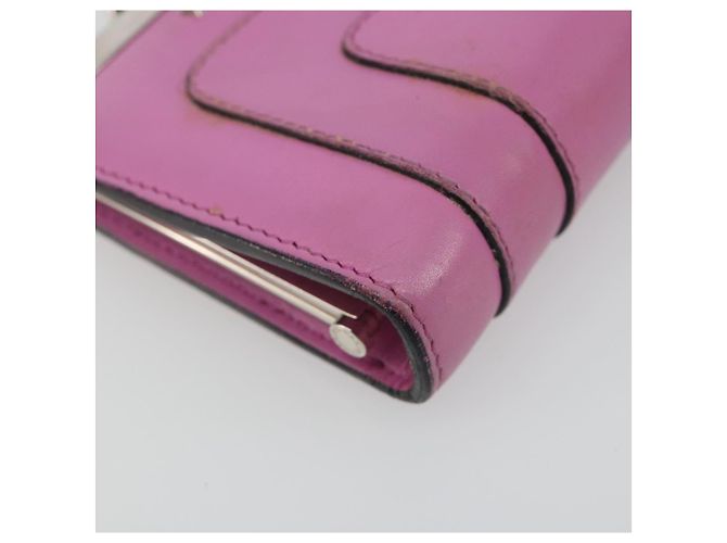 Bulgari Monedero BVLGARI de cuero rosa plata Auth bs36286 - vista 14