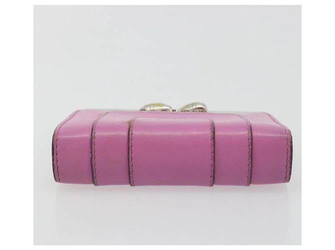 Bulgari Monedero BVLGARI de cuero rosa plata Auth bs36286 - vista 6