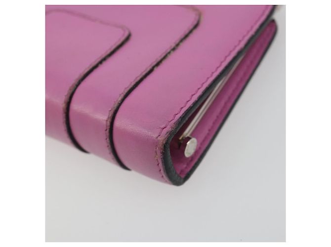 Bulgari Monedero BVLGARI de cuero rosa plata Auth bs36286 - vista 7