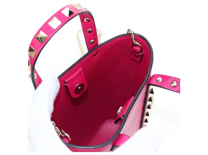 Borsa VALENTINO in pelle 2way Rosa Tonalità Oro Auth ki6698V - vista 10