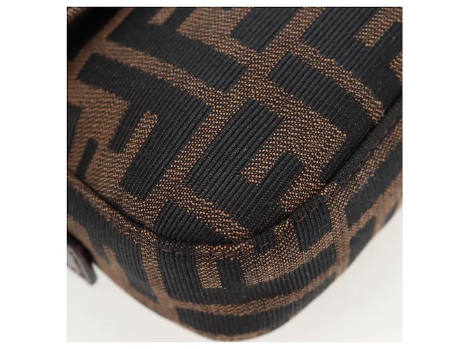 FENDI Zucca Canvas Mamma Baguette Borsa a Spalla Marrone Nero Auth 192625SAM - vista 15