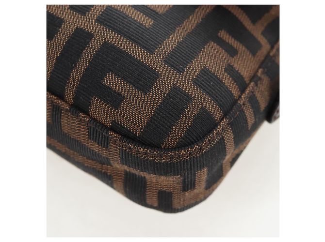 FENDI Zucca Canvas Mamma Baguette Borsa a Spalla Marrone Nero Auth 192625SAM - vista 16