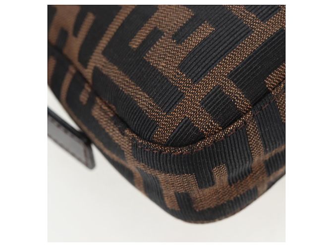 FENDI Zucca Canvas Mamma Baguette Borsa a Spalla Marrone Nero Auth 192625SAM - vista 17