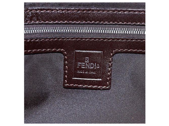 FENDI Zucca Canvas Mamma Baguette Borsa a Spalla Marrone Nero Auth 192625SAM - vista 21