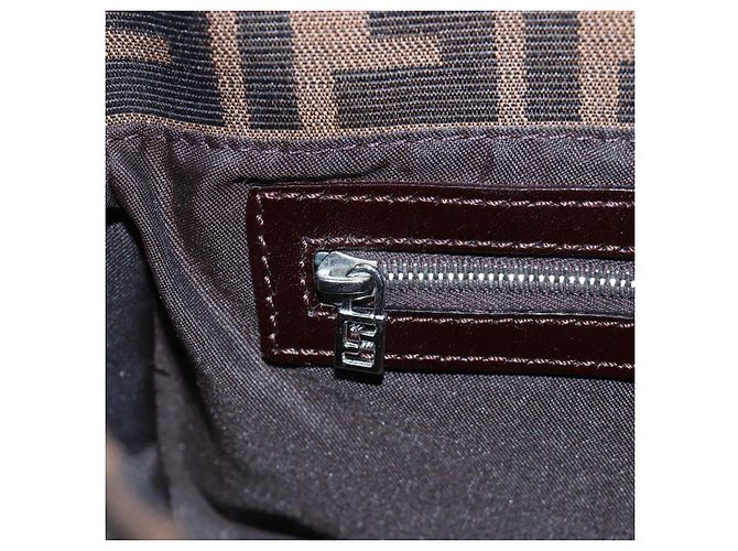 FENDI Zucca Canvas Mamma Baguette Borsa a Spalla Marrone Nero Auth 192625SAM - vista 24